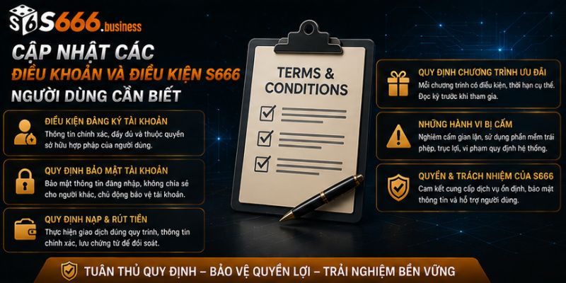 Cập nhật các điều khoản và điều kiện S666 người dùng cần biết